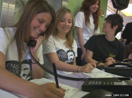 The phones were ringing off the hook as organizer Christine Kalil (left), Athena Fotiou, Heather Gore and Rebecca Cohen Palacios accepted pledges during the Caring for Kids Radiothon at the Montreal Children’s Hospital.